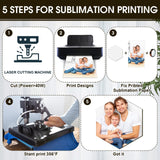 Landical 10 Pack 12" x 12" Square Sublimation Hardboard Blanks MDF Wood Sheets Bulk MDF Board 1/8 Inch Thick Sublimation Cutting Board Blanks for Heat Press Machine Laser Cut DIY Projects, White Landical