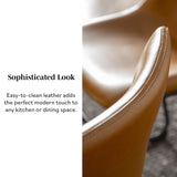 Walker Edison Douglas Urban Industrial Faux Leather Armless Dining Chairs, Set of 2, Whiskey Brown Walker Edison