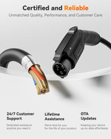 WOLFBOX Level 2 EV Charger 40 Amp - Smart Display, RFID Card, 25ft Cable, Outdoor/Indoor, NEMA 14-50 EV Charger Level 2, WiFi Enabled Electric Car Charger, 240V Electric Vehicle Charging Stations WOLFBOX
