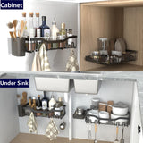 NESOMI Shower Caddy Adhesive Shower Organizer Rustproof Stainless Steel Bathroom Shelves, Large Capacity No-Drill Rack Storage Accessories with Soap Dish Toothbrush Holder & 16 Hooks Home Decor Black NESOMI