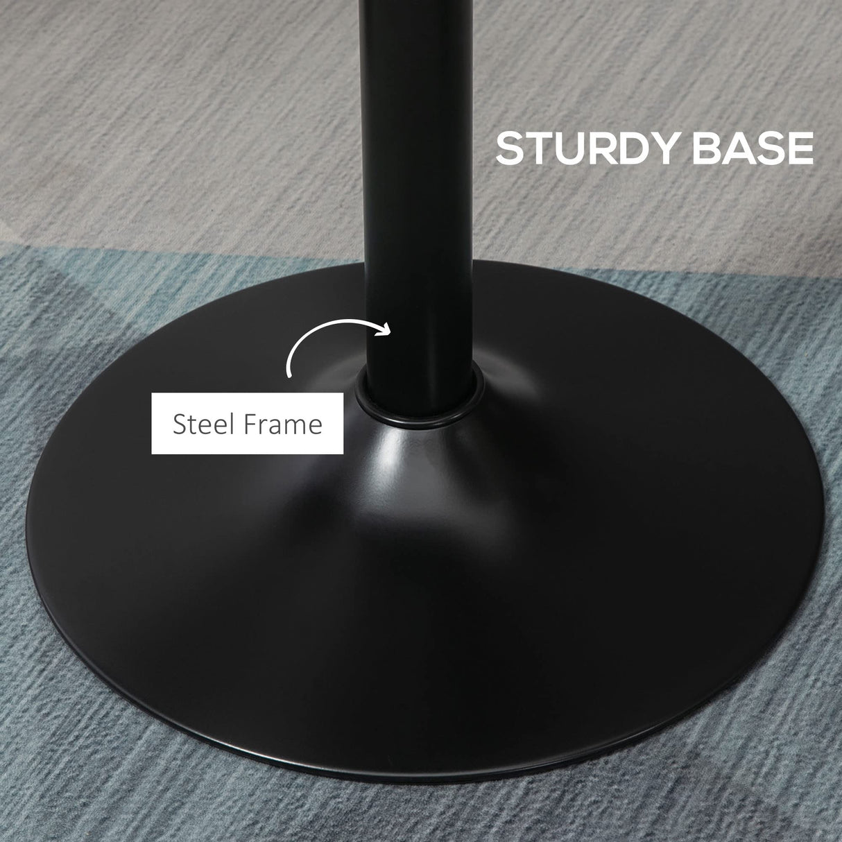 Rustic Industrial 42" Round Bar Table with Weathered Elm Wood Top and Sturdy Metal Base Aosom