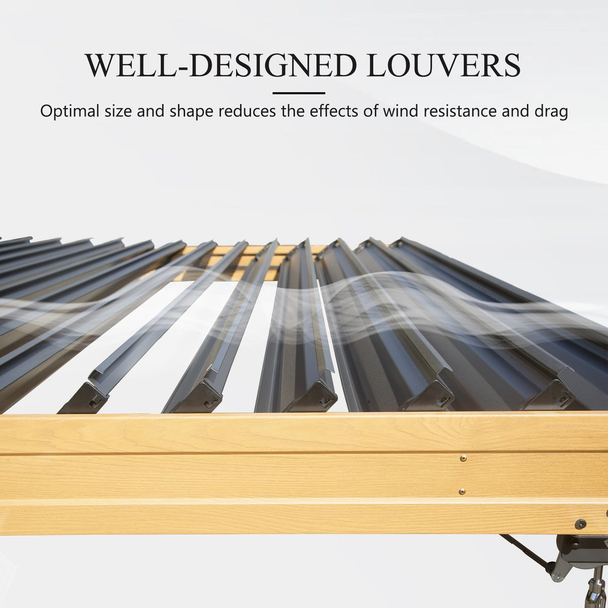 Domi Louvered Pergola 10x13FT, Outdoor Wood Grain Pergola Aluminum Frame with Adjustable Rainproof Metal Roof, Permanent Sun Shade with Drainage System for Deck Garden Yard domi outdoor living