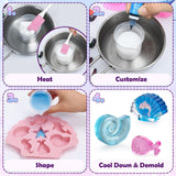 Golray Mermaid Soap Making Craft Kit Kids Toy, 18 Model, 6 Ink, 2 Essential Oil Supply, Art and Craft for Kid Girl Age 8-12 Year Old Ocean Animal Toy Birthday Gift, DIY Science Kits (Create 16+pcs) Golray