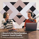 64 Pack Self-Adhesive Triangular Acoustic Panels,63x31.5inchs Sound Absorbing Panels, High Density Soundproof Wall Panels,Wall Decoration Sound Dampening Panels for Recording Studios,Home,and Office Tutmyrea