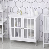 kleankin Sideboard Buffet, Storage Cabinet with 2 Doors, Credenza for Multifunction in Kitchen, Console, Living Room, White kleankin