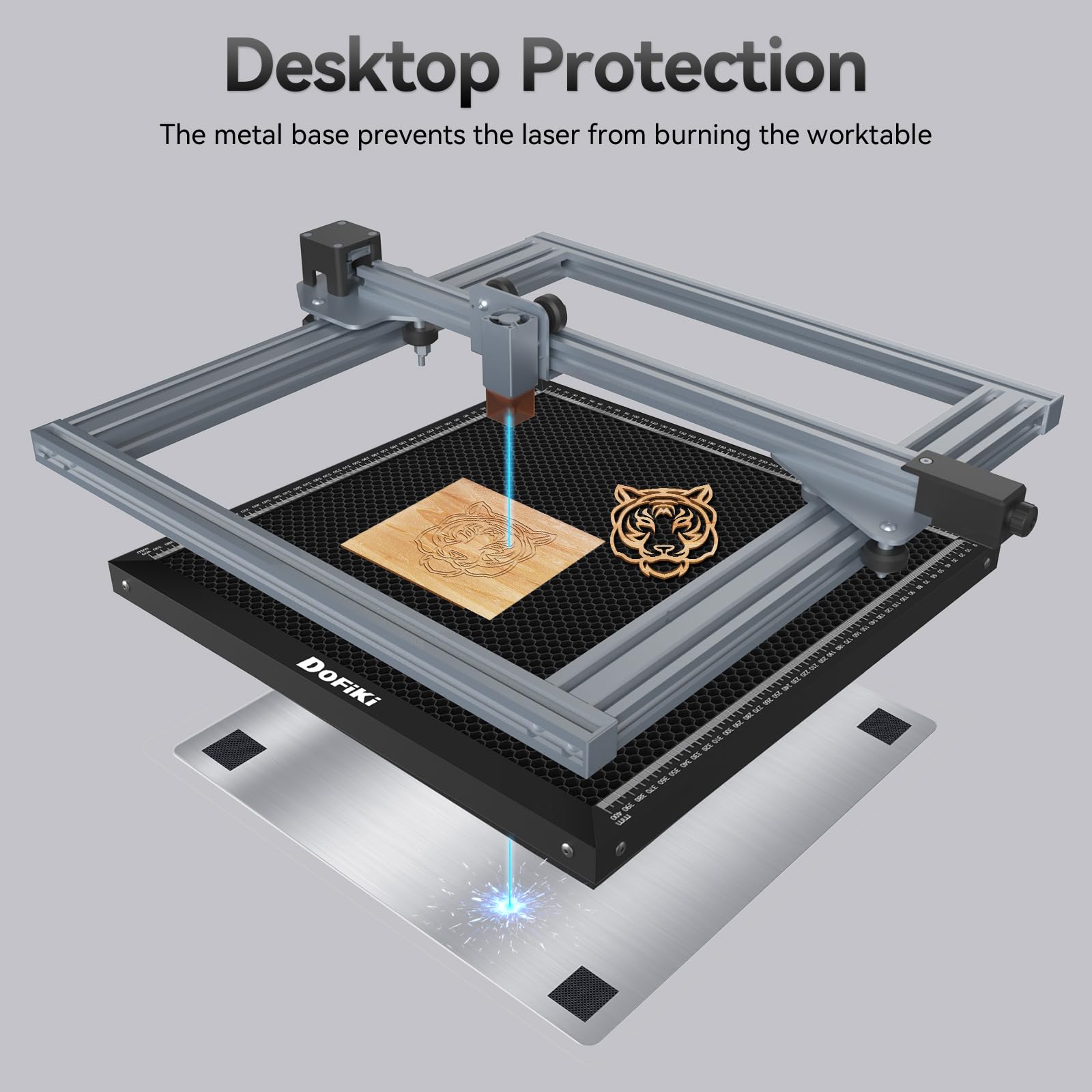 Dofiki Steel Honeycomb Laser Bed 400 x 400mm Honeycomb for A5 Pro, Master 2, RAY5, LE400PRO, Z1, B1, B2, L1, L2 and Most Laser Engraver Cutter, 15.7" x 15.7" (0 0) Origin Top Left - WoodArtSupply