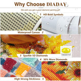 DIADAY 5D Diamond Art Kits for Adults Guitar, Full Round Drill Forest Landscape Diamond Painting Kits for Adults, DIY Gem Diamond Art Crafts, Home Wall Decor Gift 12 x 12 inches DIADAY