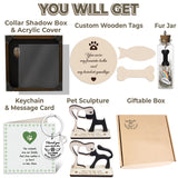 Personalized Shadow Box Dog Memorial Gift Collar Holder Picture Frame Sympathy Wood Pet Dog Cat Sculptures Fur Jar Rainbow Bridge Urns Teeth Keepsake Idea Gift for Pet Lover Tabletop Wall Hanging vinatimes