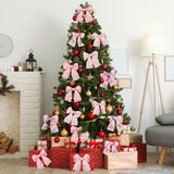 KINGLAKE Christmas Ribbon Wired 2.5 Inch Pink Christmas Wired Edge Ribbon,30 Yards Christmas Tree Ribbon Santa Snowflake Candy Cane Plaid Ribbon for Bow Wreaths Gift Wrapping Xmas Decorations Crafts KINGLAKE