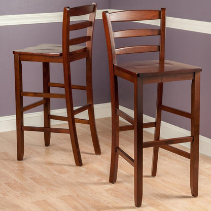 Winsome 29-Inch Bar Ladder Back Stool, Set of 2 - WoodArtSupply