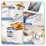 AGH 4 Pack Sublimation Mugs Blanks, 12 oz Stainless Steel Sublimation Coffee Tumbler with Handle and Sliding Lid, Sublimation Tumblers Blanks, Double Walled Vacuum Insulation for Coffee AGH