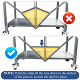 3 Tier Rolling Utility Foldable Cart - Metal Folding Cart with Wheels, Collapsible Service Cart Storage Shelf Rack for Kitchen Office Garage Plant Outdoor cart, Gray SAYZH