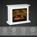 HOMCOM 31" Electric Fireplace with Dimmable Flame Effect and Mantel, Freestanding Space Heater with Log Hearth and Remote Control, 1400W, White HOMCOM