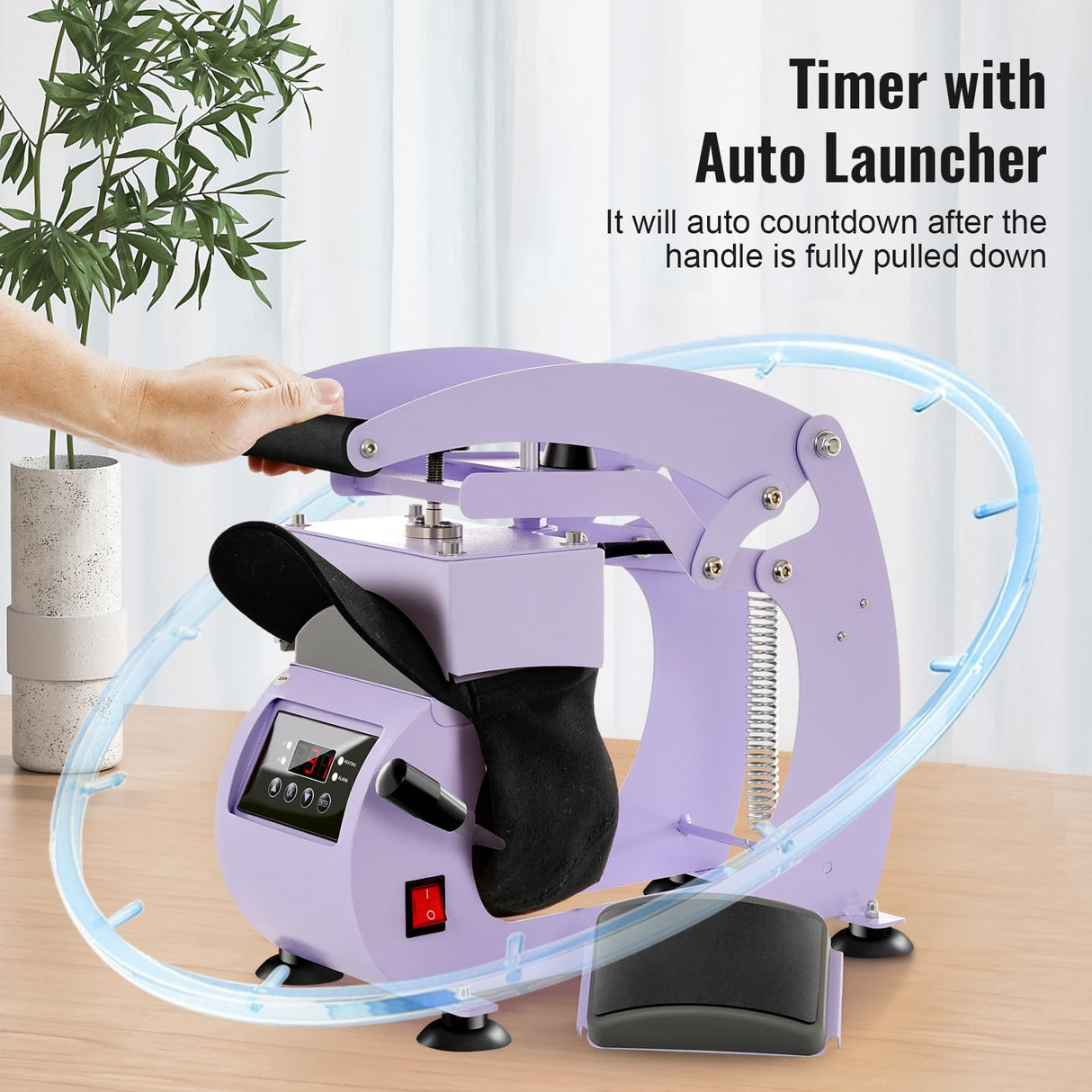 UOKRR Hat Press Machine - Hat Heat Press Machine for Caps with Precise Temp Timer & 2 Interchangeable Platens for HTV & Sublimation Projects UOKRR