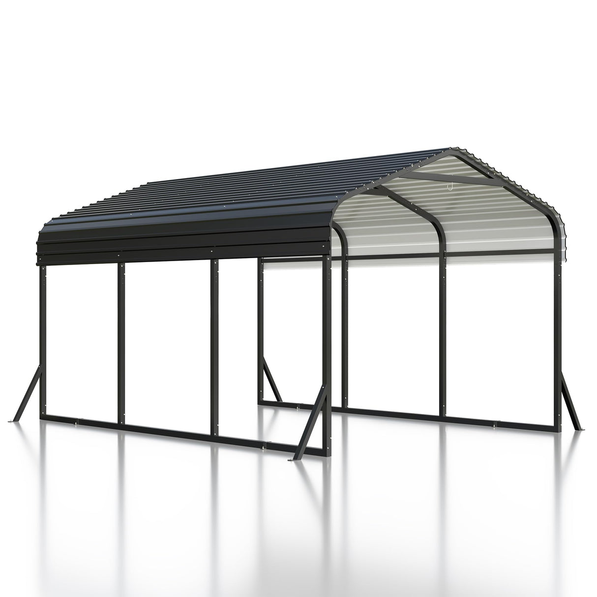 VIWAT Carport 10x15 FT, Metal Carport with Enhanced Base, Outdoor Heavy Duty Garage Galvanized Car Shelter for Pickup, Car, Boat and Tractors VIWAT