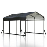 VIWAT Carport 10x15 FT, Metal Carport with Enhanced Base, Outdoor Heavy Duty Garage Galvanized Car Shelter for Pickup, Car, Boat and Tractors VIWAT
