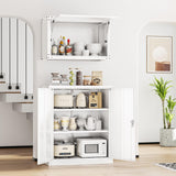 INTERGREAT Metal Storage Cabinet with Doors and Shelves,Lockable Storage Cabinet for Office,36”White Metal Utility Cabinets Garage Cabinets for Home Office, Garage, Kitchen, Shop INTERGREAT