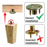 bociloy 4PCS 4 Inch Solid Wood Furniture Legs, Square Wooden Sofa Couch Feet Leg Replacement for Desk Cabinet Bench Dresser Chair Bookcase Risers Parts, Log Stain bociloy