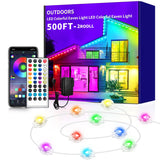 Yocrostar 500ft Permanent Outdoor Lights,RGB Eaves Light with App Control Remote,DIY IP67 Waterproof Under Eave Lighting,Outside led Lights for Christmas,Garden,House Decorations(2 Rolls 250ft) Yocrostar