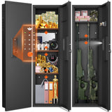 53.15" Wall Safe Between the Studs, In Wall Gun Safe, Digital Hidden Gun Cabinet with Gun Rack & Adjustable Shelves, Gun Safes & Cabinets with Dual Alarm System & Mute Mode(Black-Digital) Luzfuego