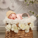 Namalu Birth Announcement Sign Baby Announcement Sign Wooden Newborn Sign Baby Name Sign Round Wood Plaque with Black Paint Marker for Baby Name and Namalu