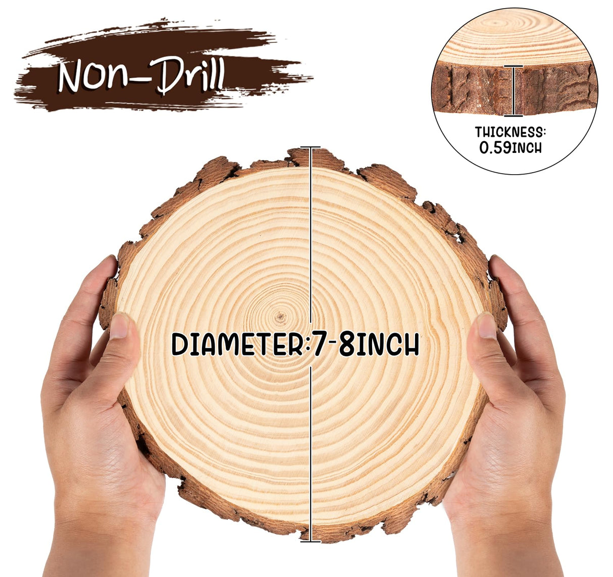 ilauke Wood Slices for Centerpieces, 6Pcs Large Unfinished Wood Slices 7-8 Inches Round Wooden Circle with Tree Bark, Wooden Discs for DIY Painting Crafts, Weddings Centerpieces Decor ilauke