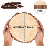 ilauke Wood Slices for Centerpieces, 6Pcs Large Unfinished Wood Slices 7-8 Inches Round Wooden Circle with Tree Bark, Wooden Discs for DIY Painting Crafts, Weddings Centerpieces Decor ilauke