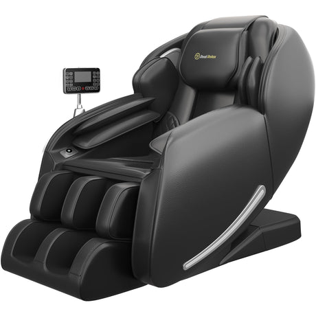 Real Relax 2025 Massage Chair Full Body, Zero Gravity SL-Track Shiatsu Massage Recliner with Heat, APP Control, Child Lock, Body Scan Bluetooth Foot Roller, Favor 06, All Black Real Relax