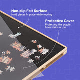 1500 Pieces Rotating Puzzle Board with Tilting and Cover, 36.2’x25.2’ Portable Wooden Jigsaw Puzzle Table with Lazy Susan and Drawers for Adults, Gift for Mom, Family, Friend Miereirl