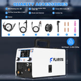 FLARING 155Amp MIG Welder, 110V Flux Core Welder Flux MIG/Lift TIG/Stick 3-in-1 Large LED Digital Display Welding Machine IGBT Inverter Gasless Welder Update FM155 FLARING
