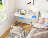 Casaottima 32 Inch Small Computer Desk for Home Office, Study Writing Table for Small Spaces, Simple Modern Desk with Headphone Hooks, Pure White Casaottima