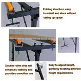 QJSZMEI Metal Sawhorse Folding, Power Tool Stands, Double Row Support Portable Sawhorse Roller Stand with 54 Conveying Pulleys, Miter Saw Stand, for Woodworkers Carpenters and Contractors QJSZMEI