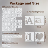Amrules 65 Pcs 4 Inch Plastic Painting Stencils Reusable Letters Numbers and Symbols Stencil Art Crafts Interlocked Drawing Templates Set for Wood, Walls, Fabrics, Rocks Amrules