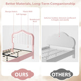 Twin Upholstered Bed Frame With Storage Drawer and Smart Led Headboard, Princess Twin Size Platform Bed Frames for Kids/Girls, Wooden Slats Support, No Box Spring Needed, Easy Assembly, Pink GarveeHome
