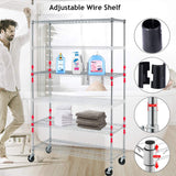 Storage Shelves Wire Shelving Unit Garage Shelving with Wheels Heavy Duty NSF Height Adjustable Steel Commercial Grade Metal Shelving with Castors, 6000 Weight Capacity, for Kitchen Basement Pantry Dkeli