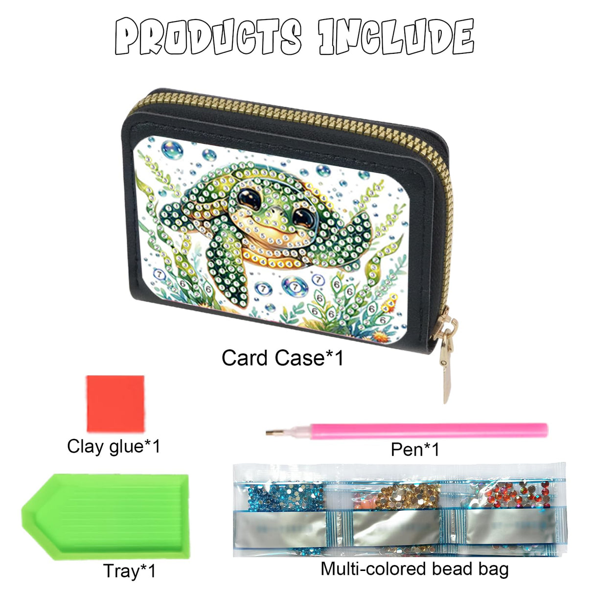 JISHSHAY Diamond Painting Credit Card Holder Sea Turtle Diamond Art Credit Card Wallet Sea Turtle Gem Art Wallet Gem Painting Coin Purse Mosaic Kits for Adults Billfold Animal Embroidery Kit Billfold JISHSHAY