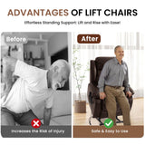 TEKAMON Dual Motor Power Lift Recliner Chair for Elderly, Breathable Leather Recliner with Heat & Massage, Lay Flat Sleeping Chairs with Infinite Position, Remote Control & USB Ports(Brown) TEKAMON