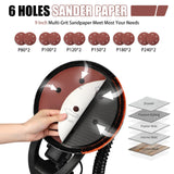 Drywall Sander, 780W Electric Drywall Sander with Vacuum Dust Collection, 1800RPM 7 Variable Speed Popcorn Ceiling Removal Tool with LED, Dustless Wall Sander CUBEWAY