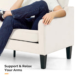 VINGLI Small Couch Sofa 71" Comfy Couches for Living Room Beige 3 Seat Sofa Couch Mid Century Modern Sofa Furniture Couches with Scooped Arms for Small Spaces, Bedroom, Apartment, Studio VINGLI