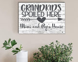 Personalized Grandkids Spoiled Here Sign Custom SOLID WOOD Farmhouse Décor Gift for Home, Grandparents, Grandma, Grandpa Gift Idea (Black) Broad Bay