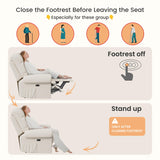 Welzona Adjustable Power Recliner Chair, Soft Teddy Electric Recliner Chair, Power Recliners with USB Port, Eco-Certified Small Recliners for Small Spaces Sofa Reclinable, Beige Welzona