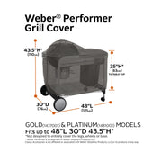 Classic Accessories Ravenna Water-Resistant 48 Inch BBQ Grill Cover for Weber Performer, Grill Cover, Grill Cover for Outdoor Grill, BBQ Cover Classic Accessories