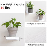 Fixwal Floating Shelves for Wall, Rustic Wood Small Wall Mounted Shelves for Bedroom, Living Room, Kitchen, Bathroom Decor, Set of 4, 5 x 5 Inches (White) Fixwal