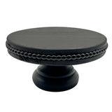 dwellington White Wash Display Wood Riser, 8.25¡± Shabby Chic Pedestal Tray Decor with Beads, Farmhouse Display Stands for Coffee Bar, Bathroom, Kitchen Island (Black) dwellington