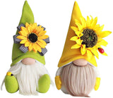 GDYYEZI Sunflower Garden Gnome, Sunflower Spring Gnome Mantel Display,Handmade Gnome Faceless Plush Doll, Farmhouse Tiered Tray Rustic Sca GDYYEZI