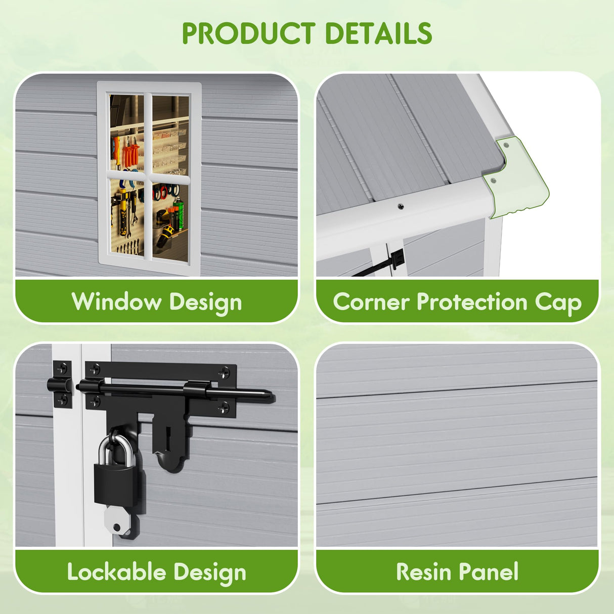 Flamaker 6 x 4 FT Outdoor Storage Shed, Garden Resin Shed with Floor, Plastic Tool Shed with Lockable Door for Backyard Patio Lawn Pool Flamaker