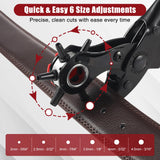 Leather Hole Punch Tool Set, Multi Hole Sizes Puncher, Revolving Punch Plier Kit for Belts, Watch Bands, Handbag Straps, Dog Collars and More ZGJDYSM
