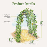 Gardener’s Supply Company Extra Tall Garden Arch Arbor | 80 Inch Tall Titan Squash Tunnel | Lightweight Metal, Trellis Plant Stand for Climbing Vines | Outdoor Lawn Tower & Support Structure Gardener's Supply Company