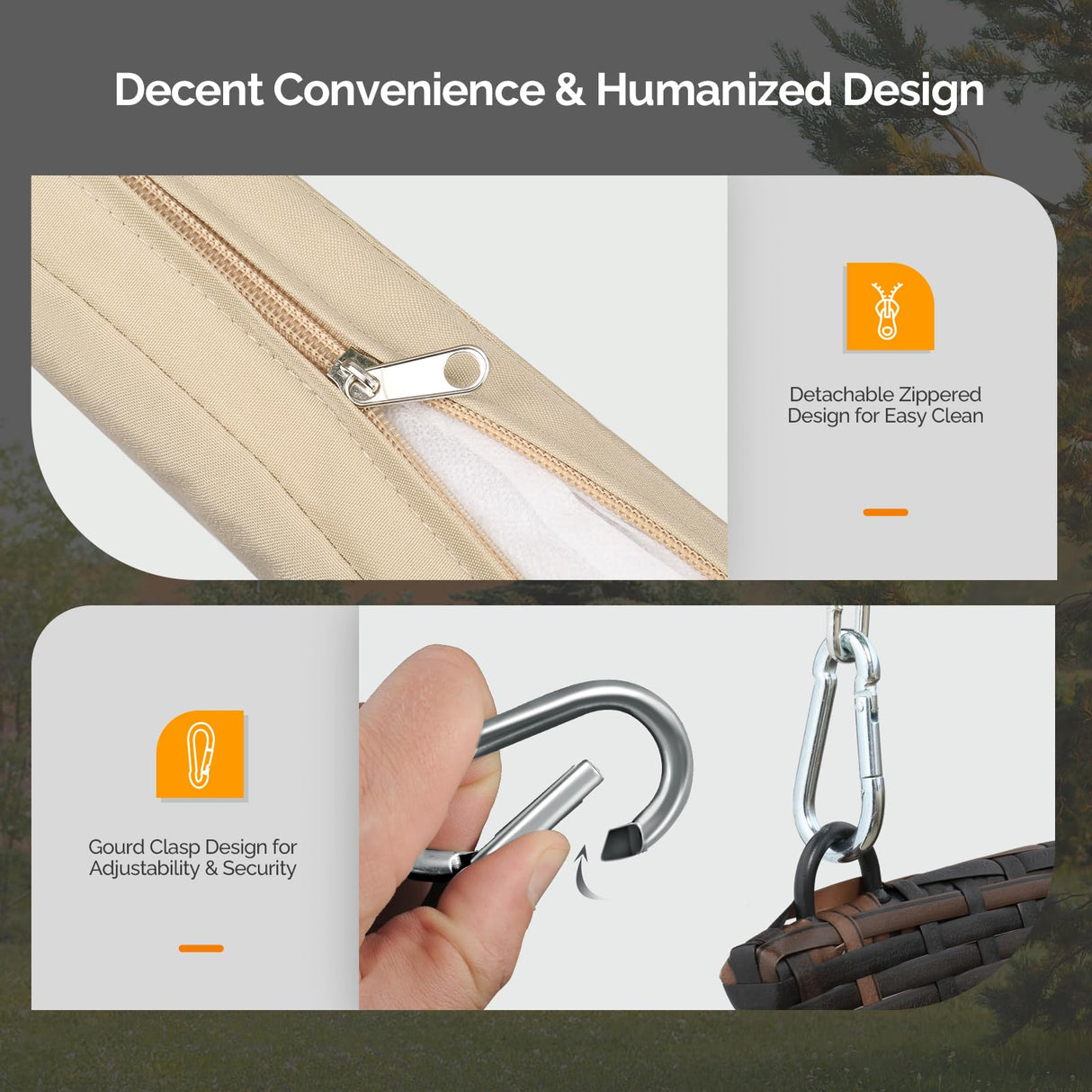 VINGLI 2.4 FT 1-Person Use Round Rattan Porch Swing Outdoor Support 440 LBS with Cushions & Adjustable Chains, Patio Wicker Swing Bench Chair for Garden, Yard, Lawn, Tree, Brown VINGLI