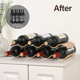 TRUDING Countertop Wine Rack - 7 Bottle Freestanding Wine Bottle Holder Stand - 2 Tier Wooden Wine Storage Rack - Wavy Wine Organizer for Cabinet Pantry Home Kitchen Bar TRUDING